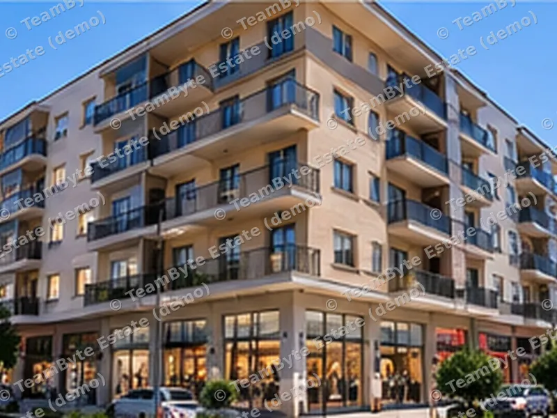 Residential building with shops